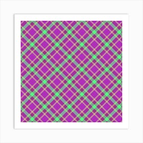 Purple And Green Plaid 3 Art Print