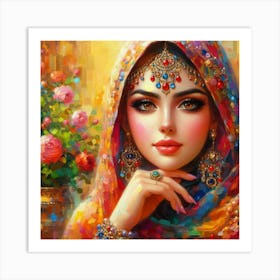 Islamic Girl Painting Art Print