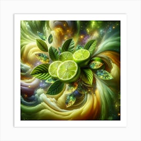 Lime Slices Art Print