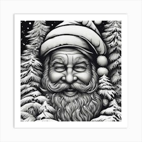 Santa B & W Art Print