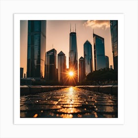 City Sunset Art Print