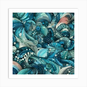 Abstract Sea Wave Pattern Art Print