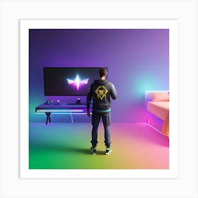 Fortnite Player In Bedroom Art Print