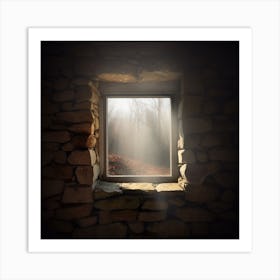 Window In The Stone Wall Art Print