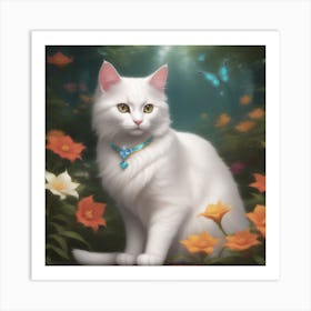 White Cat 1 Art Print