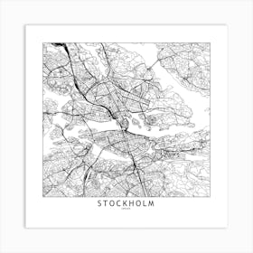Stockholm Map Art Print I