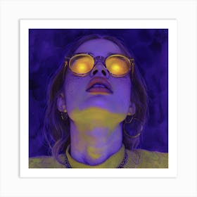 Girl With Glasses Art Print