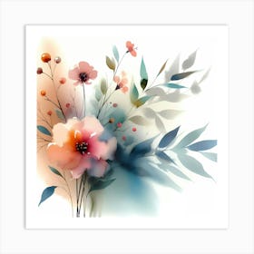 Watercolor Flowers 7 Art Print