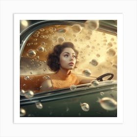 Bubbles In The Car Art Print