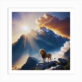 Lion In The Mountain Art Print