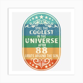 88 Year Of Being Awesome Limited Edition 88th Birthday Art Print