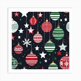 Christmas Ornaments Art Print