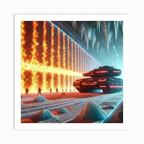 A Futuristic Sci Fi Depiction Of A Pyroclast Tank Flame Wall Art Print