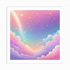 Sky With Twinkling Stars In Pastel Colors Square Composition 76 Art Print