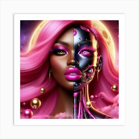 Hot Pink Diva Robot Art Print