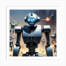 Robots In The Desert 5 Art Print