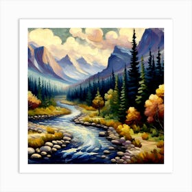 River In The Mountains 1 Art Print