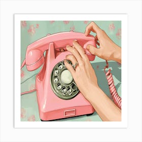 Pink Telephone Art Print