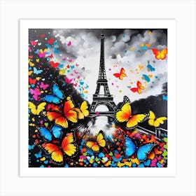 Paris With Butterflies 13 Art Print