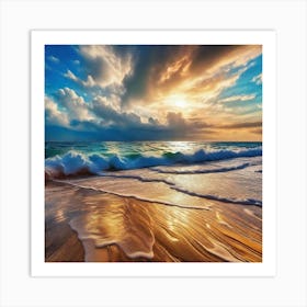 Sunset At The Beach 78 Art Print