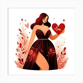 Valentine's Day Woman Art Print