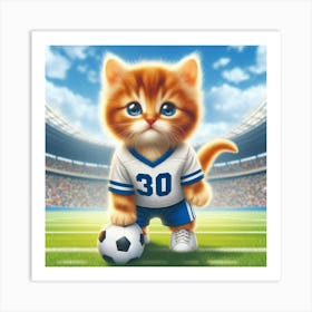 Soccer Kitten Art Print