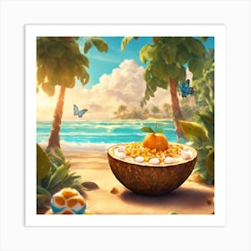 Bowl Of Cereal On The Beach Art Print