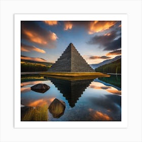 Pyramid At Sunset 1 Art Print