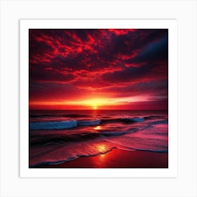 Sunset Over The Ocean 52 Art Print