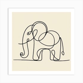 Elephant Picasso style 1 Art Print