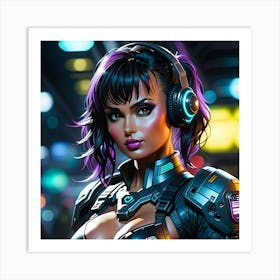 Futuristic Girl Art Print