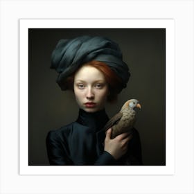 Maria and bird Art Print