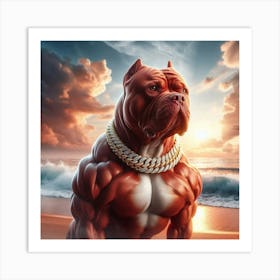 Dog On The Beach 1 Art Print