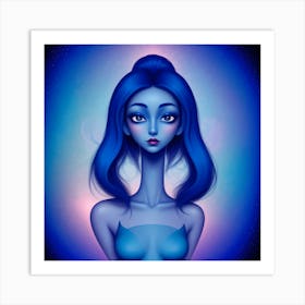 Blue Lady Art Print