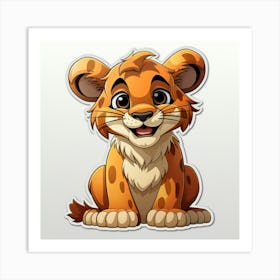 Lion Cub Sticker 1 Art Print