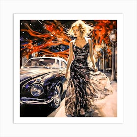 The Lady wears black. Art Print