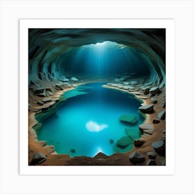 Lake In A Cave Art Print