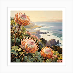 Proteas On The Madeira Coast 1 Art Print