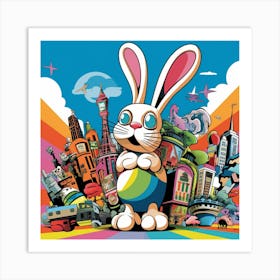 Rabbit In The City Art Print