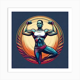 Firefly Dynamic Fitness Logo Showcasing Strength And Balance 66274 Art Print