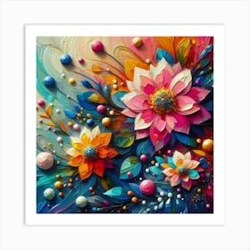 Abstract Flower Painting 5 Art Print