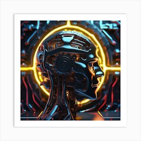 Futuristic Robot Head 5 Art Print