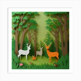 Deer In The Woods Art Print