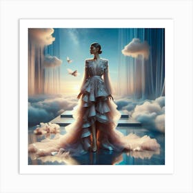 Girl In The Clouds Art Print