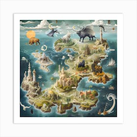 Fantasy Map 2 Art Print