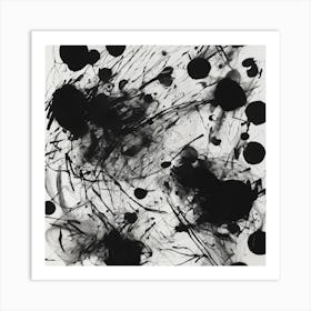 Black Splatters Art Print