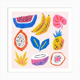 Fruit Salad Square Art Print