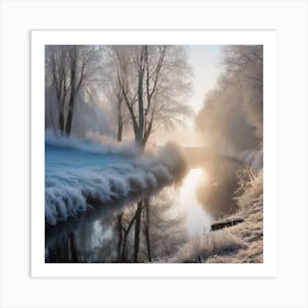 Frosty River Art Print