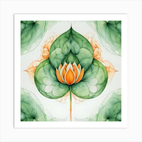 Boho Lotus Flower art Art Print