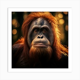 Orangutan Portrait 1 Art Print